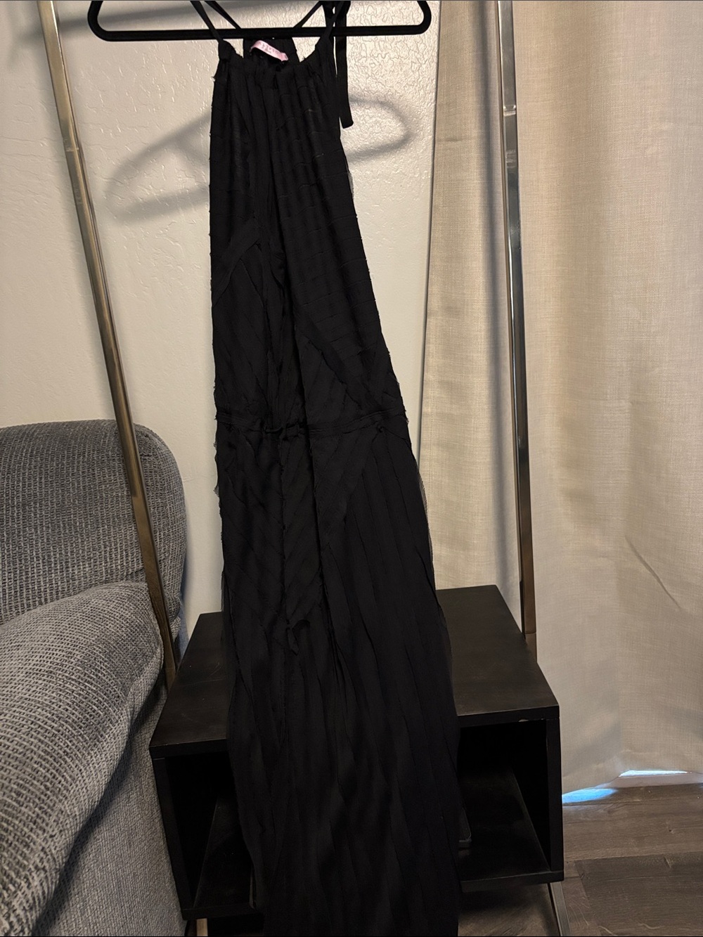 Calypso St. Barth Black Draped Halter Maxi dress